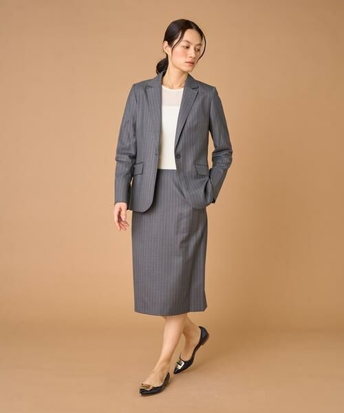 INED / イネド ミニ・ひざ丈スカート | シルクウールタイトスカート《Loro Piana》 | 詳細7