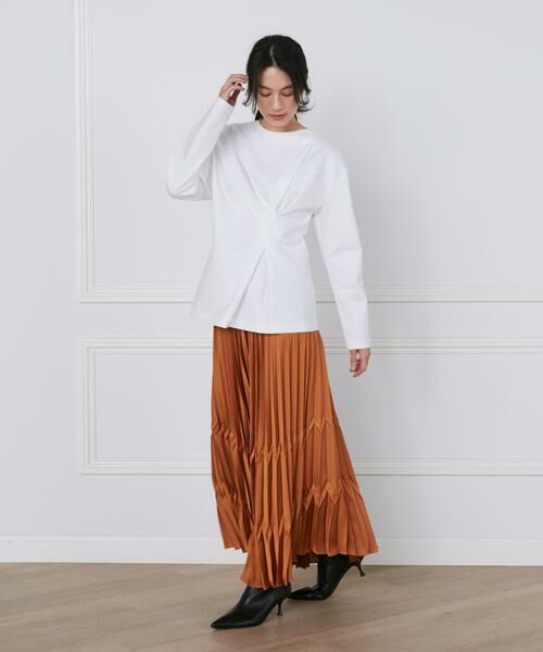 INED / イネド ミニ・ひざ丈スカート | 《大きいサイズ》サテンプリーツスカート《la veille by SUPERIOR CLOSET》 | 詳細12