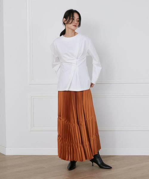 INED / イネド ミニ・ひざ丈スカート | 《大きいサイズ》サテンプリーツスカート《la veille by SUPERIOR CLOSET》 | 詳細13
