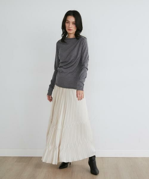 INED / イネド ミニ・ひざ丈スカート | 《大きいサイズ》サテンプリーツスカート《la veille by SUPERIOR CLOSET》 | 詳細4