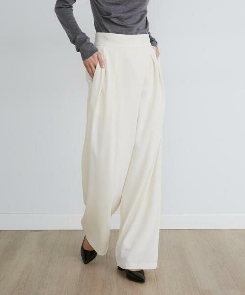 INED / イネド その他パンツ | 《大きいサイズ》ラップパンツ《la veille by SUPERIOR CLOSET》（オフホワイト1）