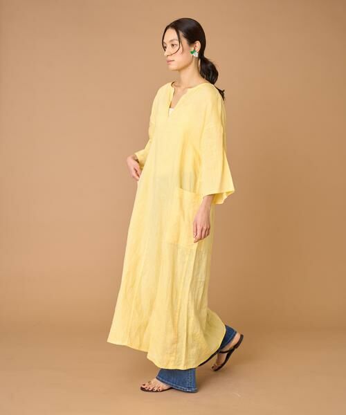 INED / イネド ミニ丈・ひざ丈ワンピース | TICCA リネン半袖ワンピース TBBS-313 | 詳細2
