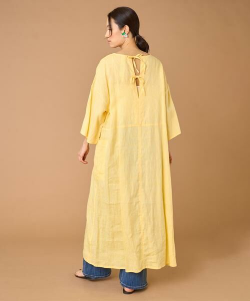 INED / イネド ミニ丈・ひざ丈ワンピース | TICCA リネン半袖ワンピース TBBS-313 | 詳細3
