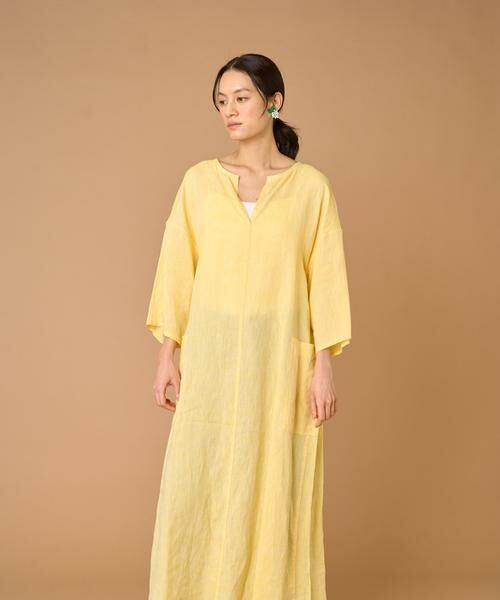 INED / イネド ミニ丈・ひざ丈ワンピース | TICCA リネン半袖ワンピース TBBS-313 | 詳細4