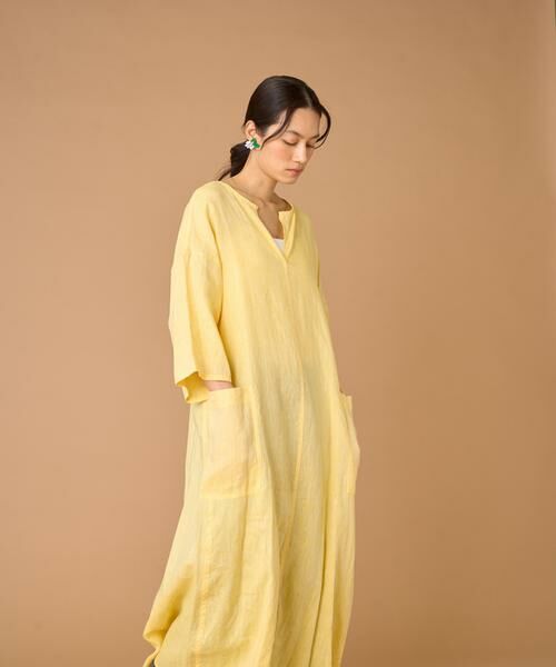 INED / イネド ミニ丈・ひざ丈ワンピース | TICCA リネン半袖ワンピース TBBS-313 | 詳細5