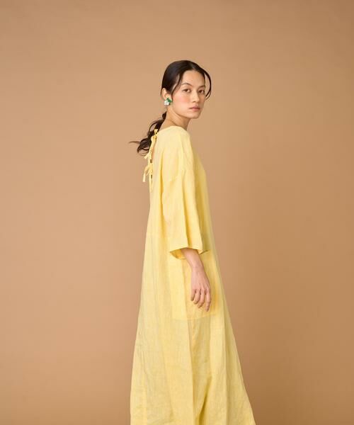 INED / イネド ミニ丈・ひざ丈ワンピース | TICCA リネン半袖ワンピース TBBS-313 | 詳細7