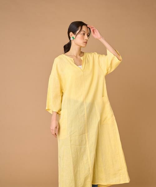 INED / イネド ミニ丈・ひざ丈ワンピース | TICCA リネン半袖ワンピース TBBS-313 | 詳細8