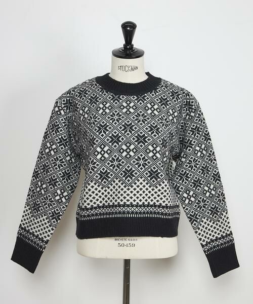 INED / イネド ニット・セーター | TICCA ウールノルディックニットプルオーバー TBDA-411（ブラック）
