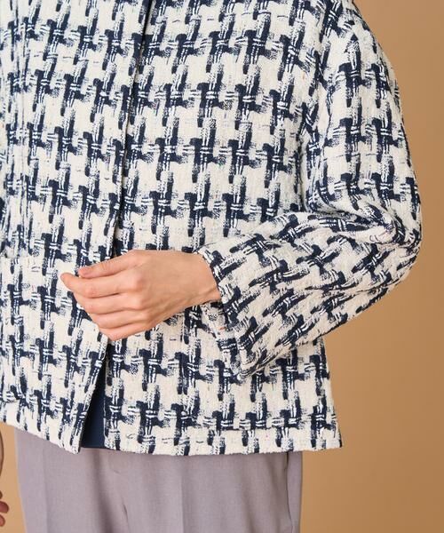 INED / イネド ノーカラージャケット | 千鳥柄ツイードジャケット《LINTON》 | 詳細10