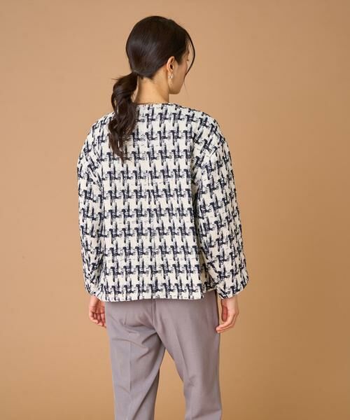 INED / イネド ノーカラージャケット | 千鳥柄ツイードジャケット《LINTON》 | 詳細3