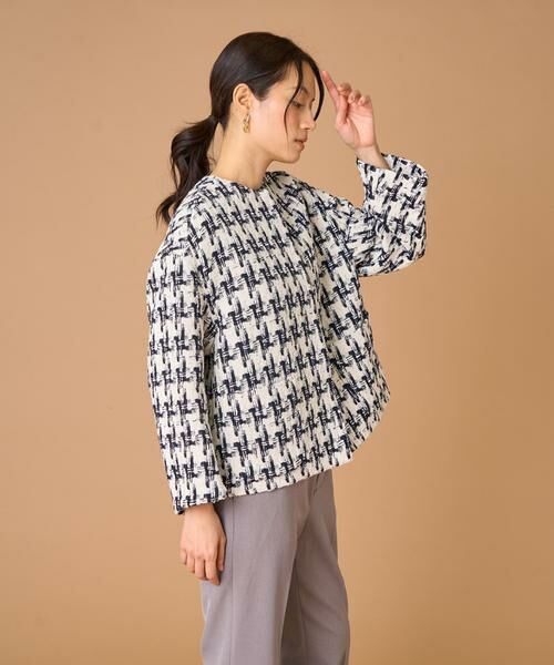 INED / イネド ノーカラージャケット | 千鳥柄ツイードジャケット《LINTON》 | 詳細4