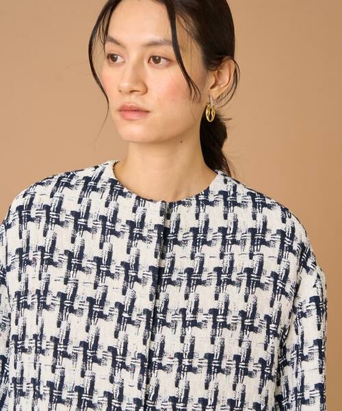 INED / イネド ノーカラージャケット | 千鳥柄ツイードジャケット《LINTON》 | 詳細9