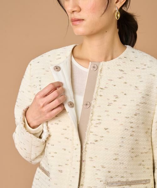 INED / イネド ノーカラージャケット | ノーカラーツイードジャケット《LINTON》 | 詳細15