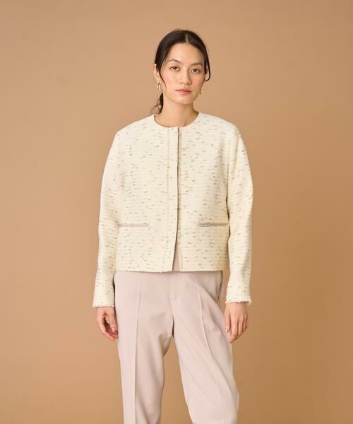 INED / イネド ノーカラージャケット | ノーカラーツイードジャケット《LINTON》 | 詳細4