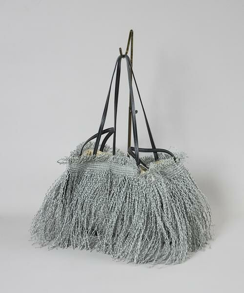 INED / イネド ショルダーバッグ | ラフィアショッピングトートバッグ／Anita Bilardi（グレー1）