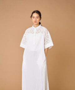 INED / イネド ミニ丈・ひざ丈ワンピース | TICCA レースハーフスリーブシャツワンピース TBES-102