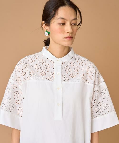 INED / イネド ミニ丈・ひざ丈ワンピース | TICCA レースハーフスリーブシャツワンピース TBES-102 | 詳細10