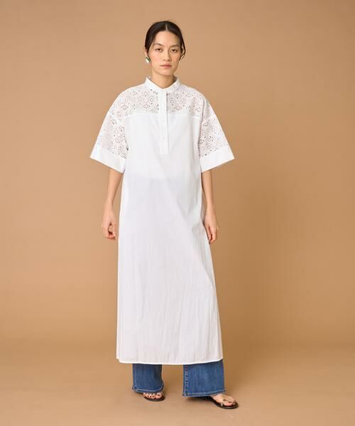 INED / イネド ミニ丈・ひざ丈ワンピース | TICCA レースハーフスリーブシャツワンピース TBES-102 | 詳細6