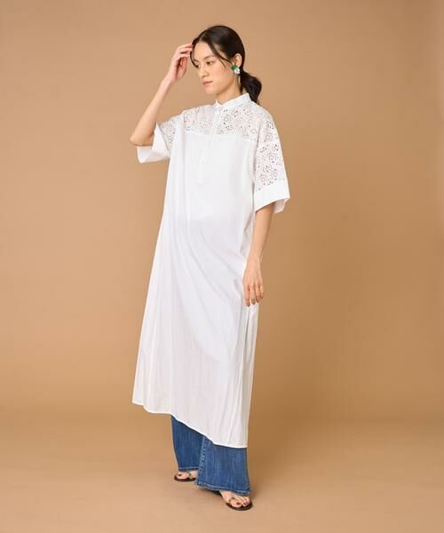 INED / イネド ミニ丈・ひざ丈ワンピース | TICCA レースハーフスリーブシャツワンピース TBES-102 | 詳細7