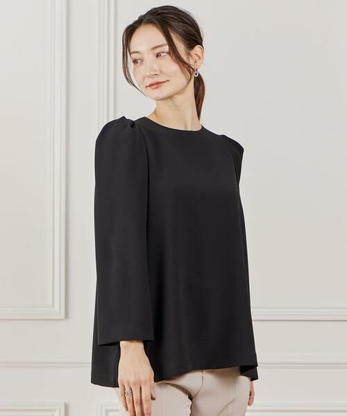 INED / イネド シャツ・ブラウス | 袖タックブラウス（ブラック）