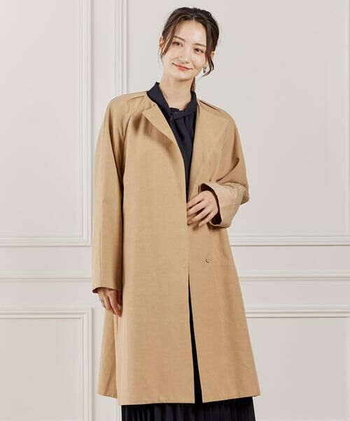 INED / イネド その他アウター | ノーカラーコート（ベージュ2）