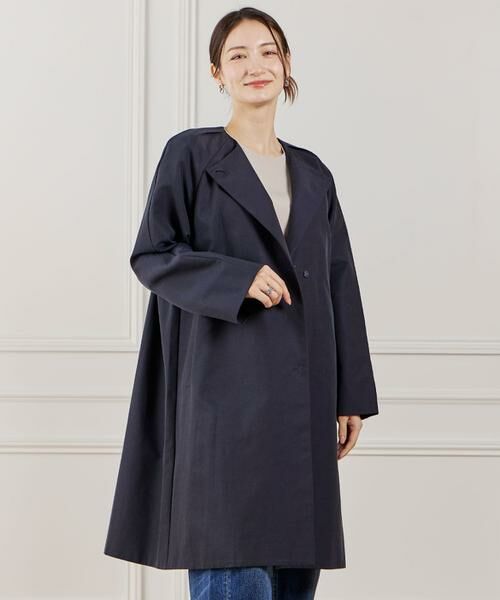 INED / イネド その他アウター | ノーカラーコート（ネイビー）