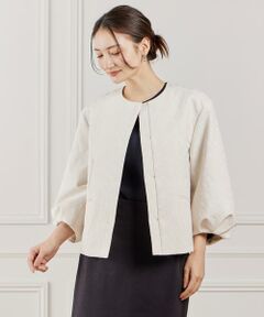 INED / イネド ノーカラージャケット | ジャガードノーカラージャケット