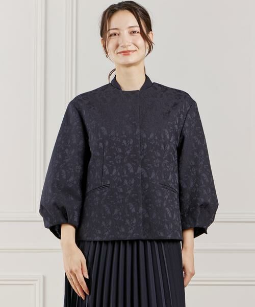 INED / イネド ノーカラージャケット | 《大きいサイズ》ジャガードノーカラージャケット | 詳細11