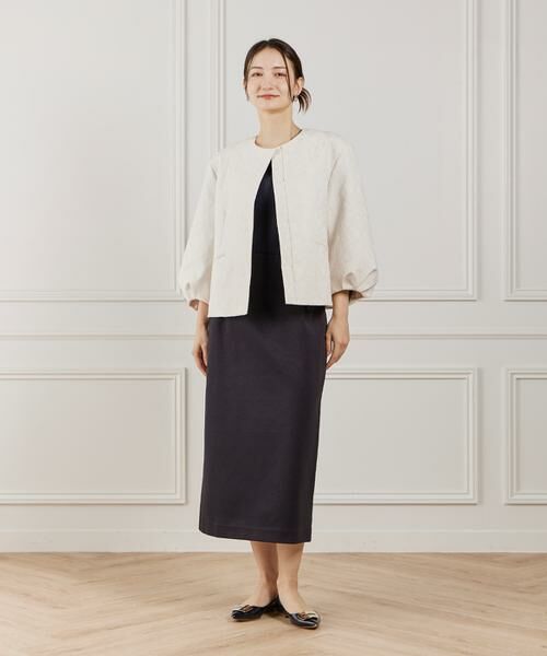 INED / イネド ノーカラージャケット | 《大きいサイズ》ジャガードノーカラージャケット | 詳細9