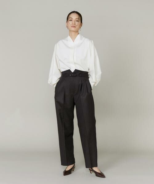 INED / イネド スラックス・ドレスパンツ | 《大きいサイズ》ハイウエストベルト付きパンツ | 詳細2