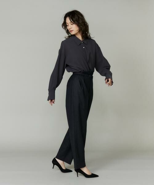 INED / イネド スラックス・ドレスパンツ | 《大きいサイズ》ハイウエストベルト付きパンツ | 詳細9