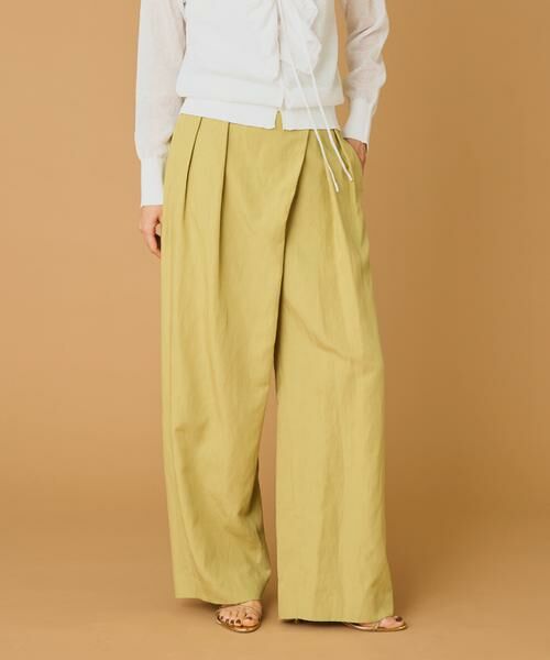 INED / イネド スラックス・ドレスパンツ | ラップパンツ　（キミドリ1）