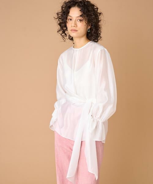 INED / イネド シャツ・ブラウス | 《大きいサイズ》ラップブラウス（オフホワイト1）