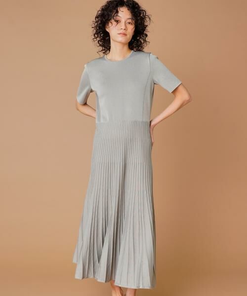 INED / イネド ミニ丈・ひざ丈ワンピース | プリーツニットワンピース | 詳細1