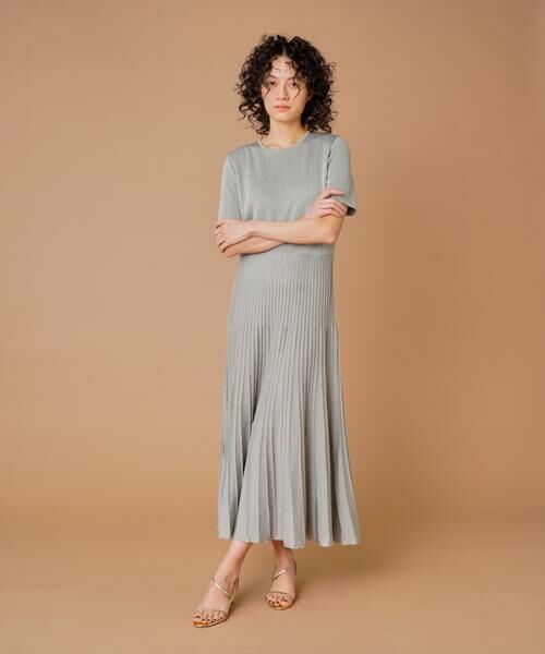 INED / イネド ミニ丈・ひざ丈ワンピース | プリーツニットワンピース | 詳細2