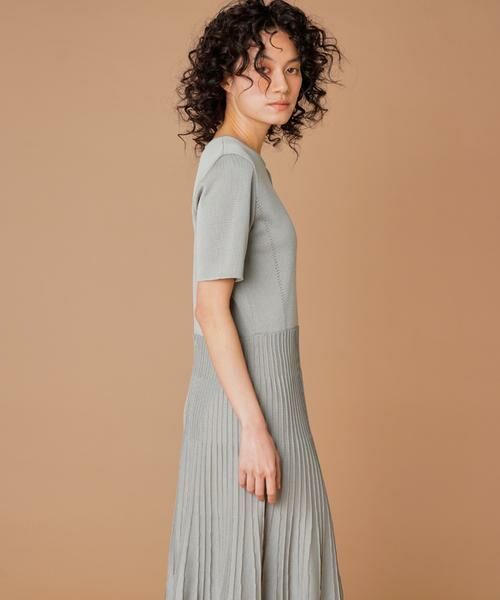 INED / イネド ミニ丈・ひざ丈ワンピース | プリーツニットワンピース | 詳細7