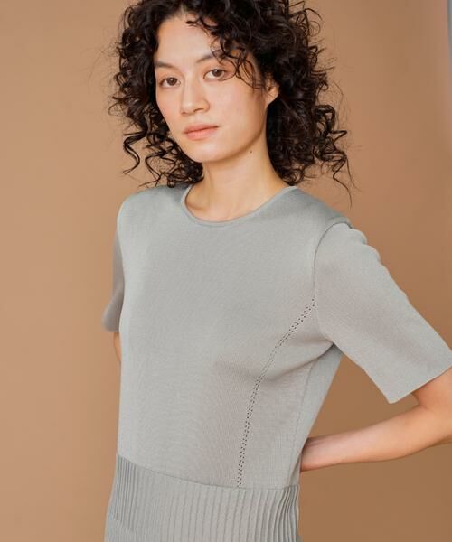 INED / イネド ミニ丈・ひざ丈ワンピース | プリーツニットワンピース | 詳細9