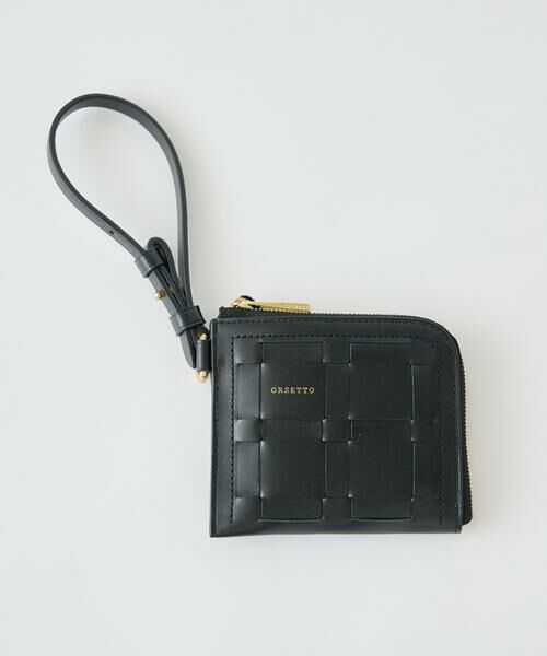 INED / イネド 財布・コインケース・マネークリップ | RETEストラップ付きイントレチャートウォレット《ORSETTO》（ブラック）