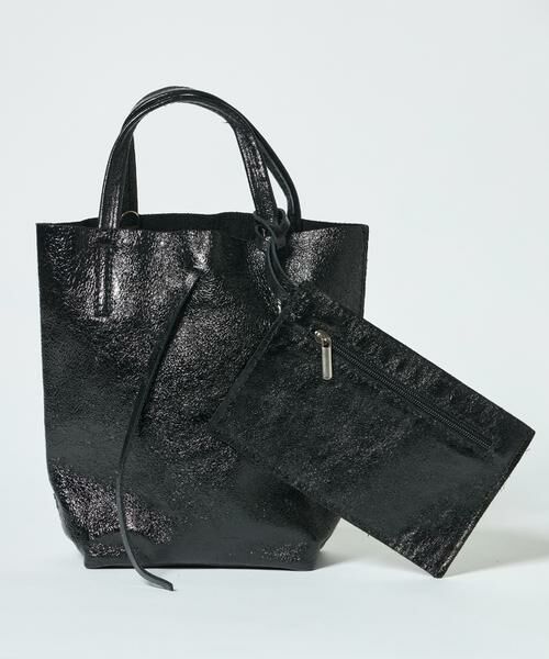 INED / イネド トートバッグ | メタリックミニトートバッグ《MILLELA FIRENZE》（ブラック）