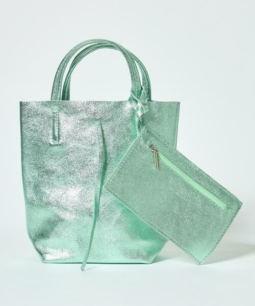 INED / イネド トートバッグ | メタリックミニトートバッグ《MILLELA FIRENZE》（グリーン）