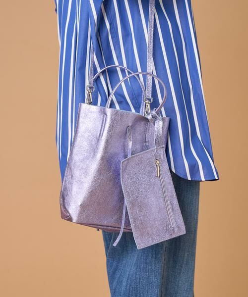 INED / イネド トートバッグ | メタリックミニトートバッグ《MILLELA FIRENZE》（ラベンダー7）