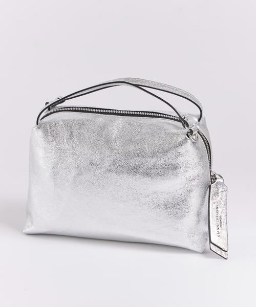INED / イネド ハンドバッグ | ALIFA M メタリックミニレザーバッグ《GIANNI CHIARINI》（シルバー）