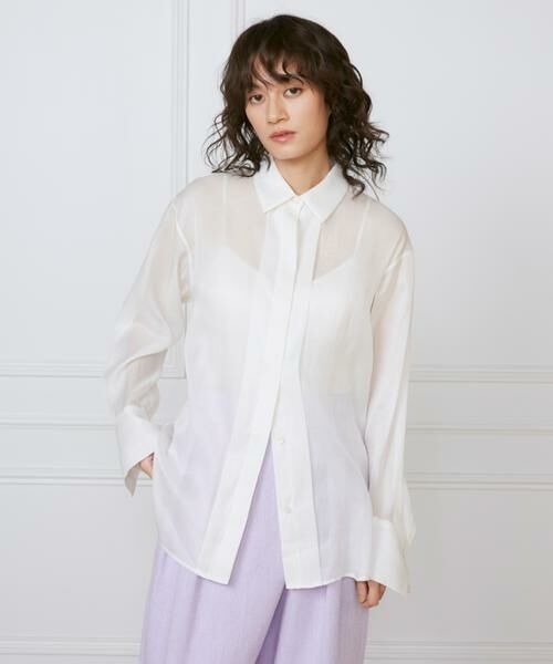 INED / イネド シャツ・ブラウス | 《大きいサイズ》オーガンジーシャツ《la veille by SUPERIOR CLOSET》 | 詳細13
