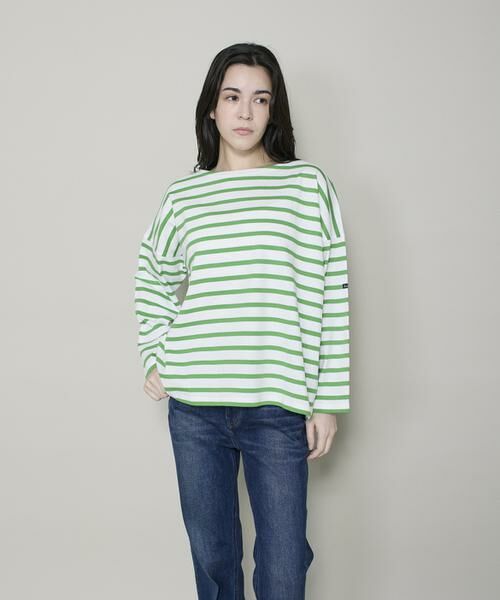 INED / イネド Tシャツ | ボートネックカットソー　PETIT COPAIN《Le minor》（グリーン）