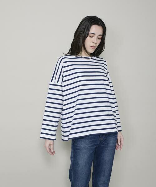 INED / イネド Tシャツ | ボートネックカットソー　PETIT COPAIN《Le minor》（サックス3）