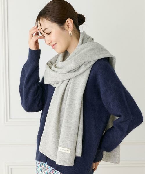 INED / イネド マフラー・ショール・スヌード・ストール | ウールカシミヤストール（グレー1）