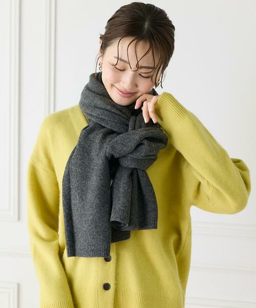 INED / イネド マフラー・ショール・スヌード・ストール | ウールカシミヤストール（ミディアムグレー2）