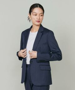 INED / イネド テーラードジャケット | シルクウールストライプシングルジャケット