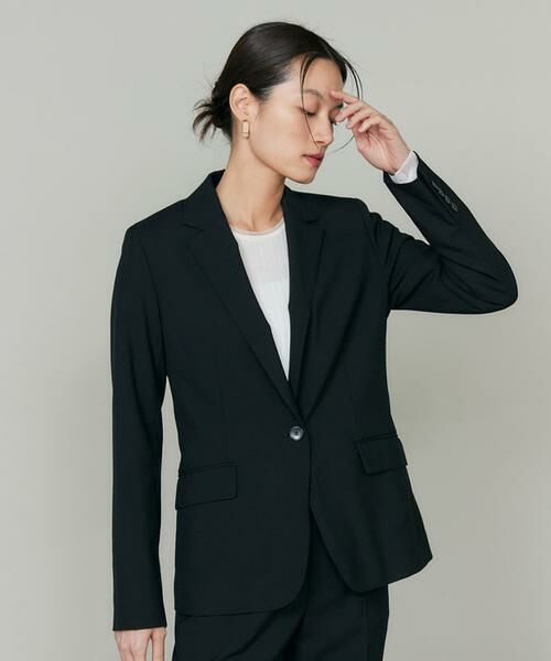 INED / イネド テーラードジャケット | オゾン防縮加工シングルジャケット(ブラック)