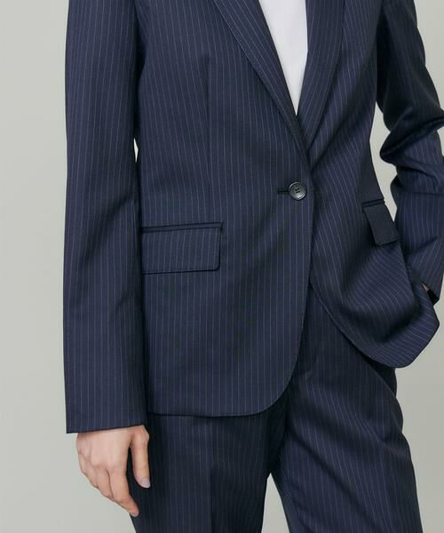 INED / イネド テーラードジャケット | 《大きいサイズ》シルクウールストライプシングルジャケット | 詳細10